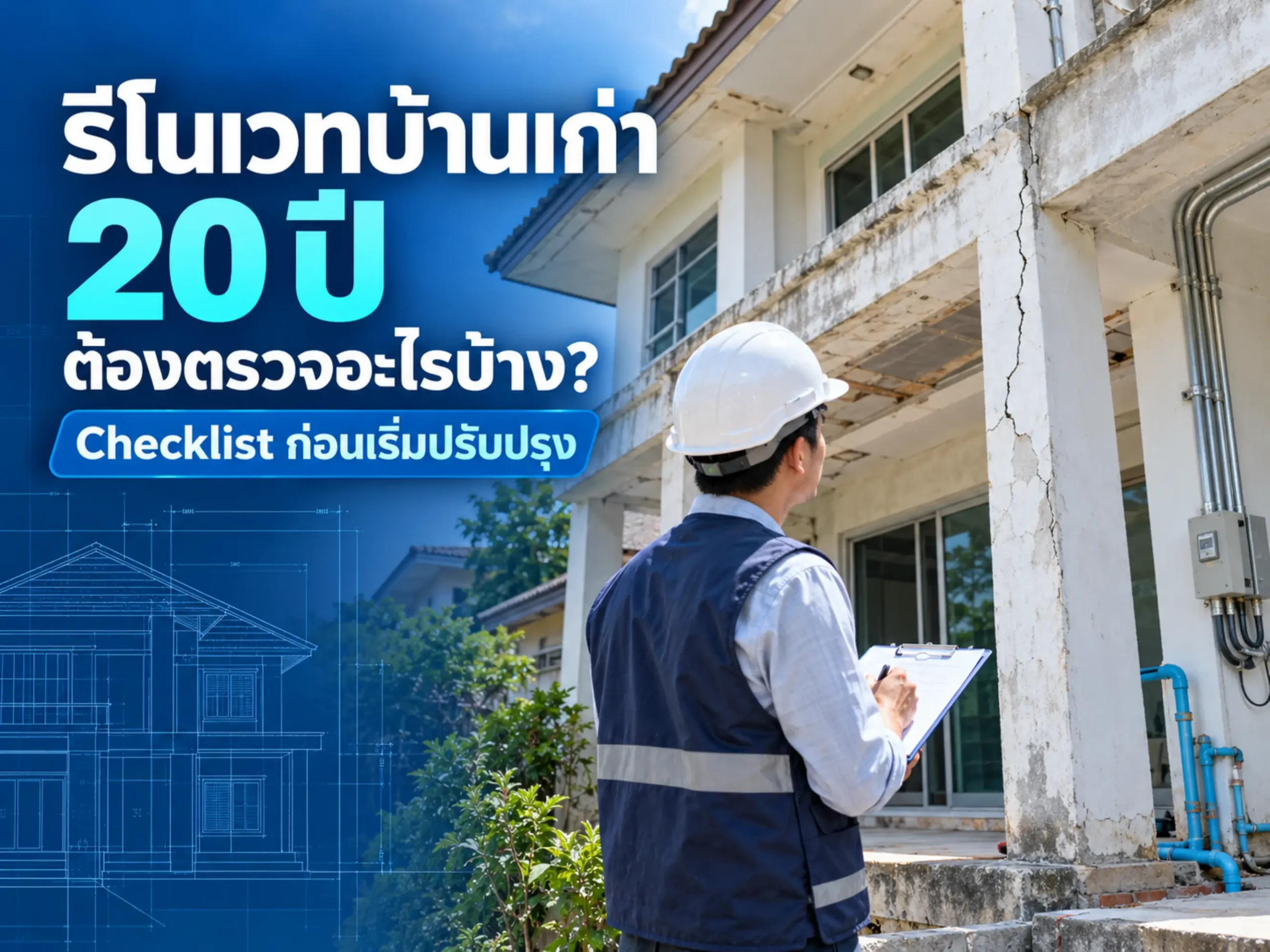 รีโนเวทบ้านเก่า 20 ปี ต้องตรวจอะไรบ้าง? Checklist ก่อนเริ่มปรับปรุง <span class="jet-smart-filters-seo-rules-title"></span>