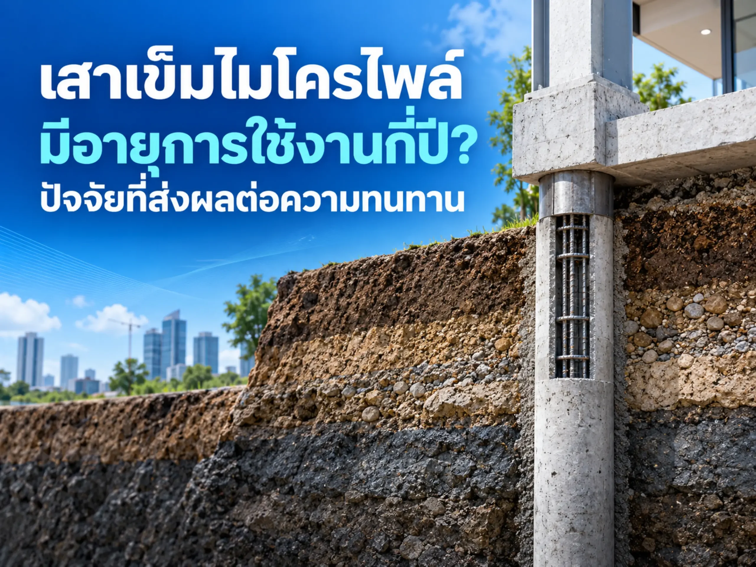 เสาเข็มไมโครไพล์มีอายุการใช้งานกี่ปี? ปัจจัยที่ส่งผลต่อความทนทาน <span class="jet-smart-filters-seo-rules-title"></span>