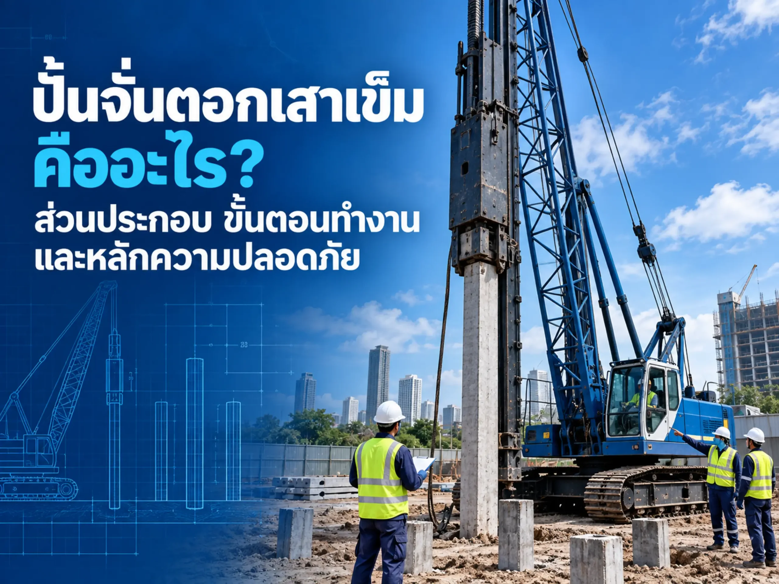 ปั้นจั่นตอกเสาเข็มคืออะไร? ส่วนประกอบ ขั้นตอนทำงาน และหลักความปลอดภัย <span class="jet-smart-filters-seo-rules-title"></span>